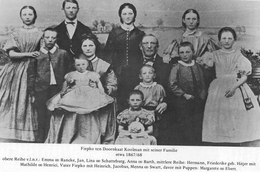 Fiepko ten Doornkaat Koolman mit seiner Familie (ca. 1867/68)